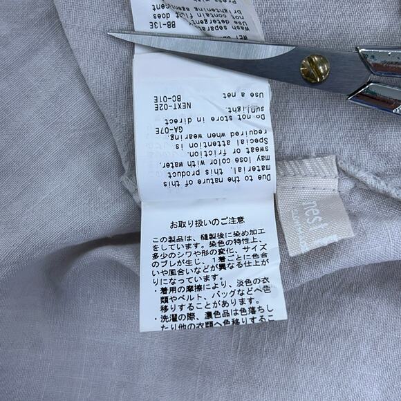 Nest Robe Womens Size OS One Size Blouse Button Up Band Collar Linen Ruched Cuff - Picture 14 of 16